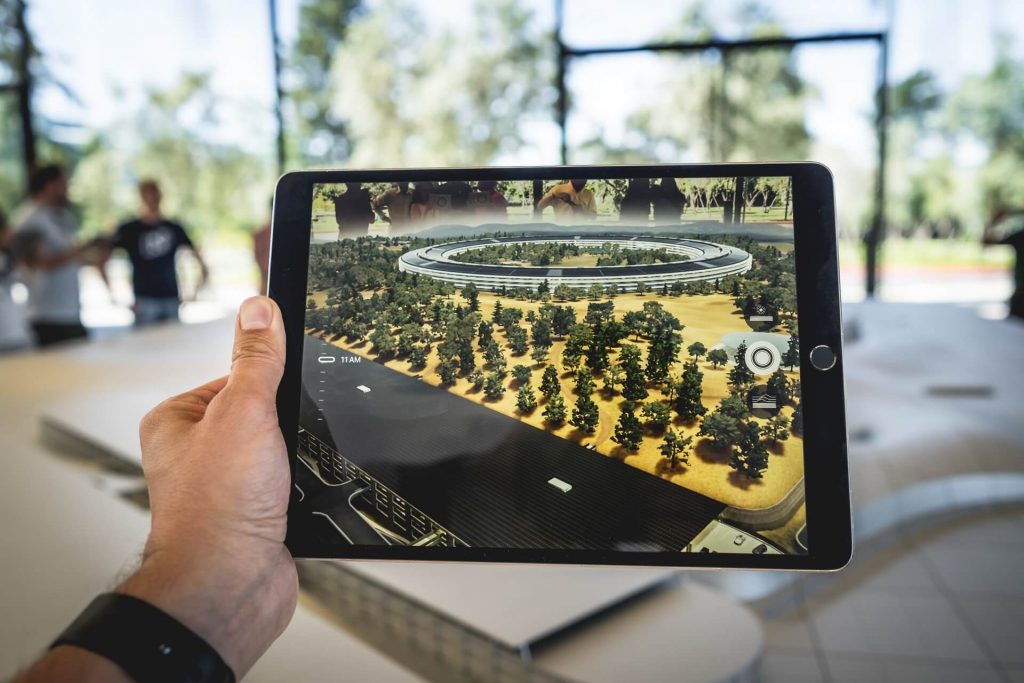 Example of  usage of AR in construction using a tablet